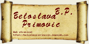 Beloslava Primović vizit kartica